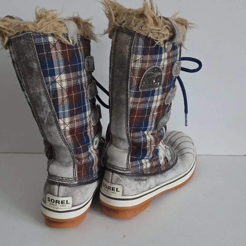 SOREL | Tofino II women's waterproof Snow boots plaid waxed canvas coated Sz 6